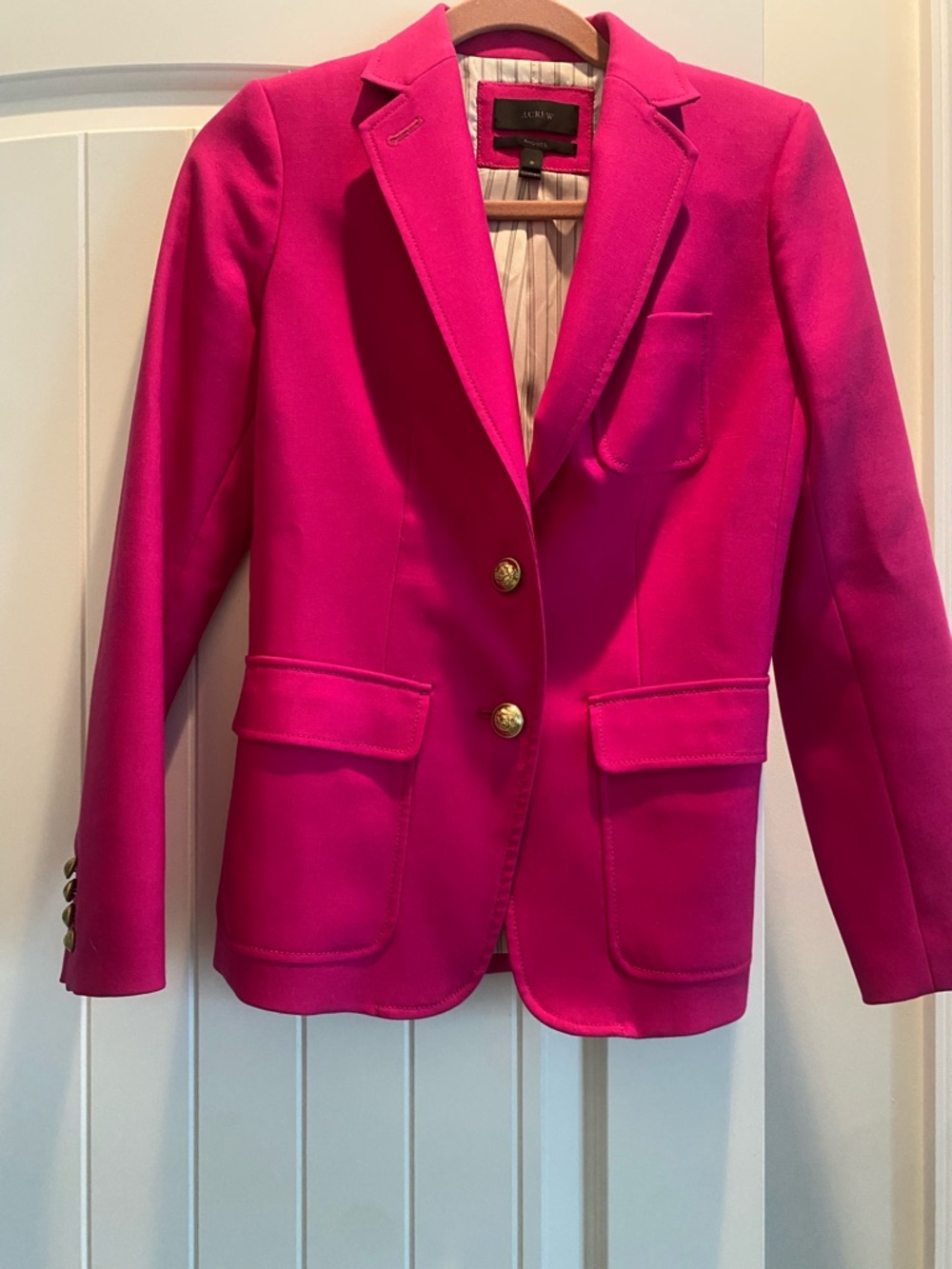 J. Crew Hot Pink Wool Rhodes Blazer